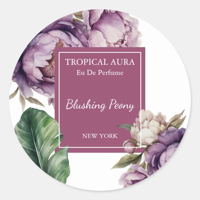 Sticker Rond Peony Perfume Label (Devant)