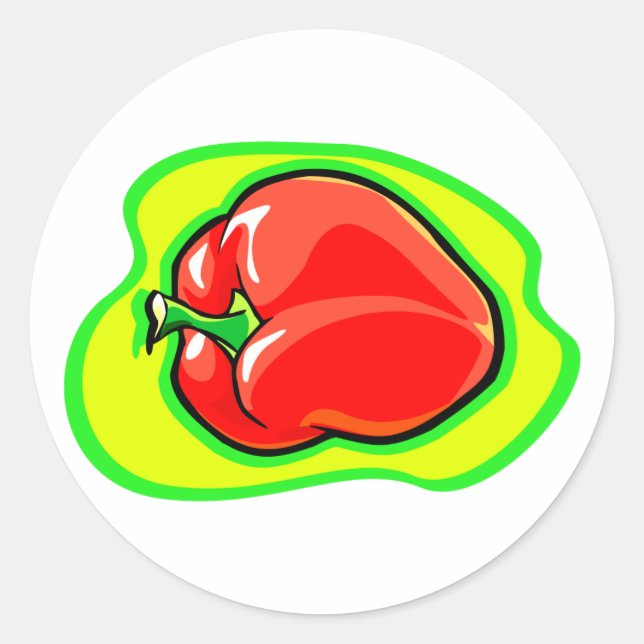 Sticker Rond Pepper habanero sur jaune vif vert.png (Devant)