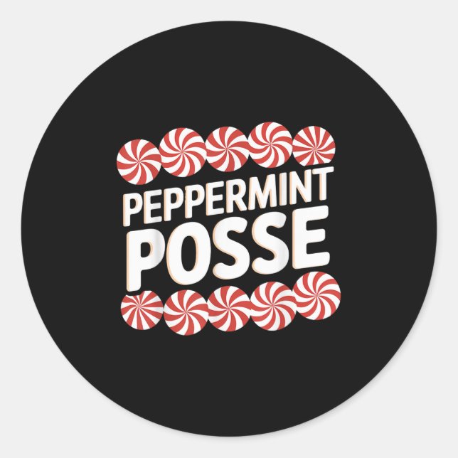 Sticker Rond Peppermint Sse Festive Christmas Candy Theme Famil (Devant)