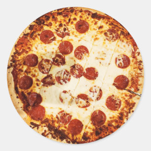 Sticker Rond Pepperoni et pizza au fromage