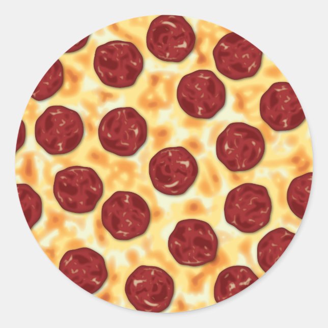 Sticker Rond Pepperoni Pizza Motif (Devant)