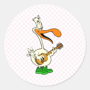 Sticker Rond Peppy Pelican