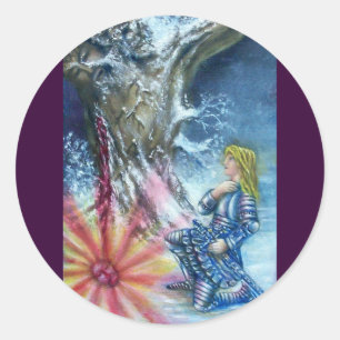 STICKER ROND PERCEVATION ET VISION DU SAINT-GRAIL