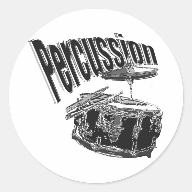 Sticker Rond Percussion/Argent (Devant)
