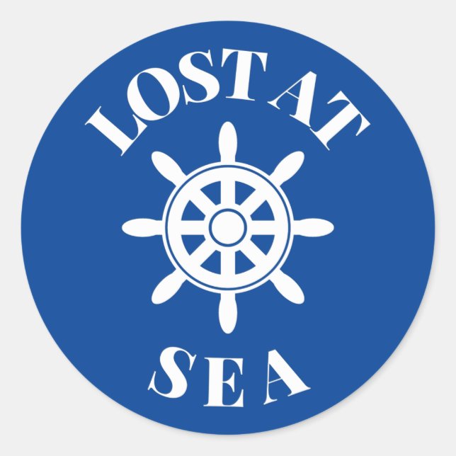 Sticker Rond Perdu En Mer - Croisière Amusante Dit (Devant)