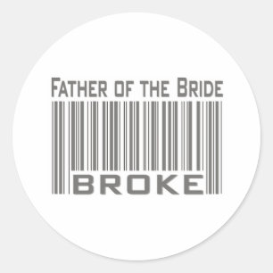 Sticker Rond Père de la Mariée Broke