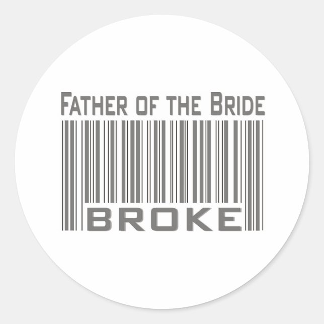 Sticker Rond Père de la Mariée Broke (Devant)