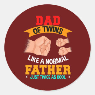 Sticker Rond Père jumeau de jumeaux père deux fois comme pères 