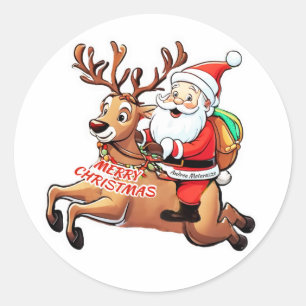 Sticker Rond Père Noël