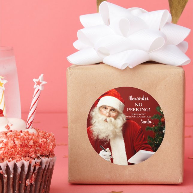 Sticker Rond Père Noël AJOUTER LE NOM Non Tour de Pékin (Fête)