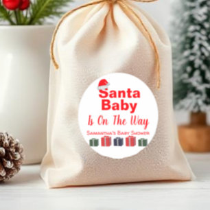 Sticker Rond Père Noël Baby Christmas Baby shower
