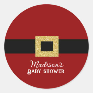 Sticker Rond Père Noël Baby Christmas Baby shower