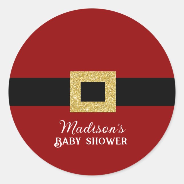 Sticker Rond Père Noël Baby Christmas Baby shower (Devant)