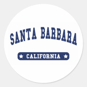 Sticker Rond Père Noël Barbara California College Style tee - s