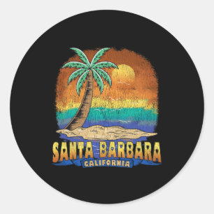 Sticker Rond Père Noël Barbara Californie Vintage désorganisée 