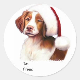 Sticker Rond Père Noël Bretagne Noël Tags cadeaux