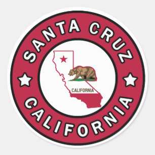 Sticker Rond Père Noël Cruz Californie