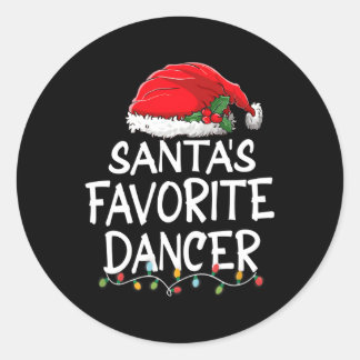 Sticker Rond Père Noël Danseuse préférée Santa Claus Lumières A