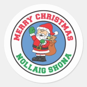 Sticker Rond Père Noël de Nollaig