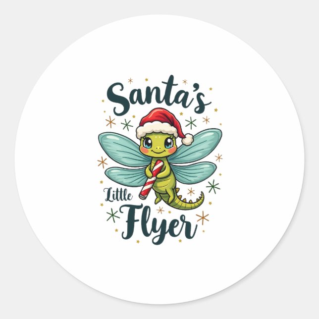 Sticker Rond Père Noël Dragonfly (Devant)