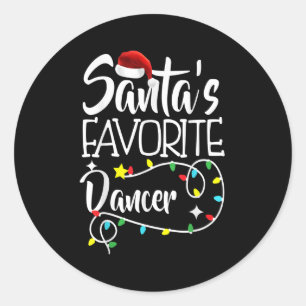 Sticker Rond Père Noël Favori Dancer Favori Flammes de Noël Pèr