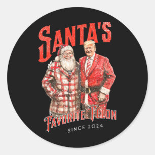 Sticker Rond Père Noël Felon favori depuis Noël 2024 Noël F