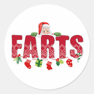 Sticker Rond Père Noël Festive Farts