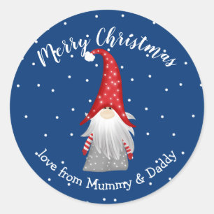 Sticker Rond père Noël gonk gnome de Noël cadeau cadeau cade