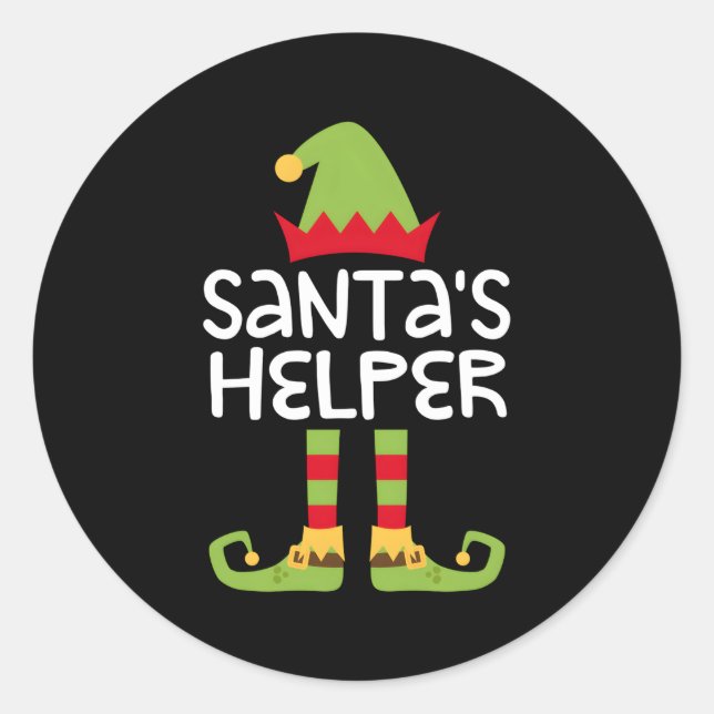 Sticker Rond Père Noël Helper Elves (Devant)