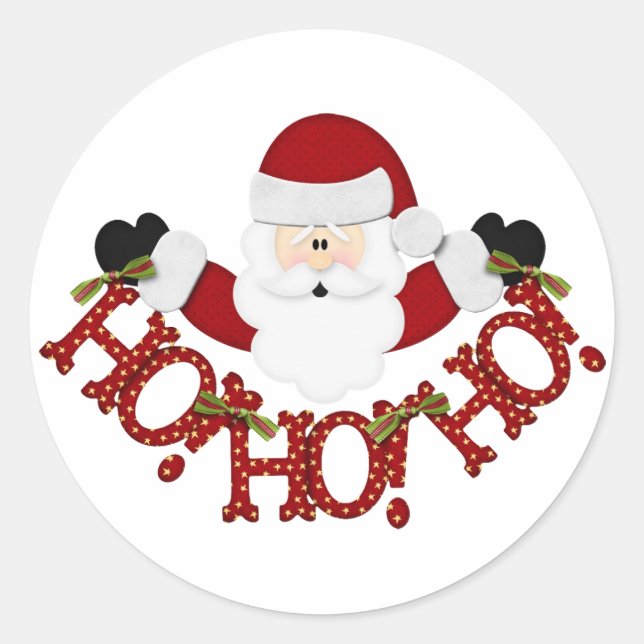 Sticker Rond père Noël Ho Ho (Devant)