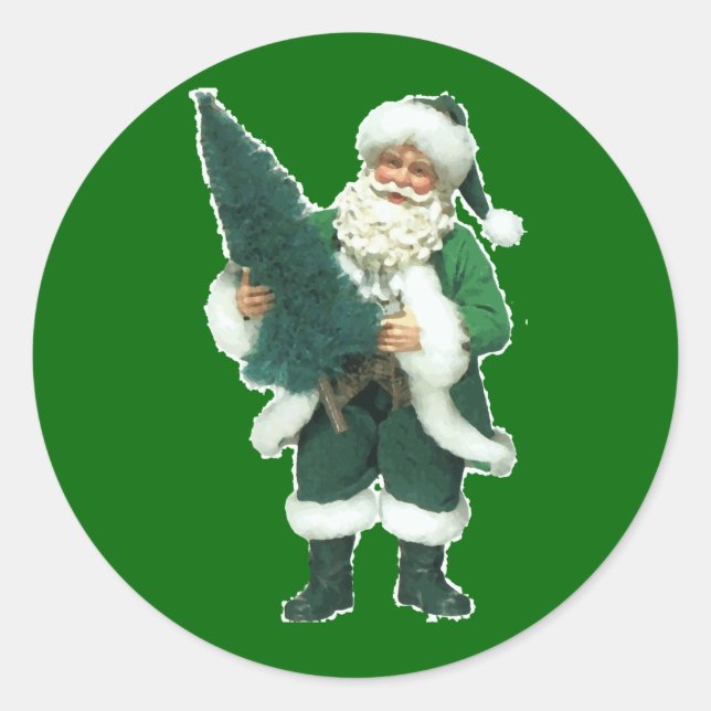 Sticker Rond Père Noël irlandaise (Devant)