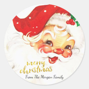 Sticker Rond Père Noël Joyeux Noël