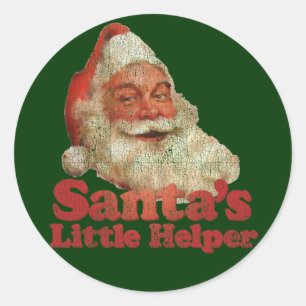 Sticker Rond Père Noël Little Helper
