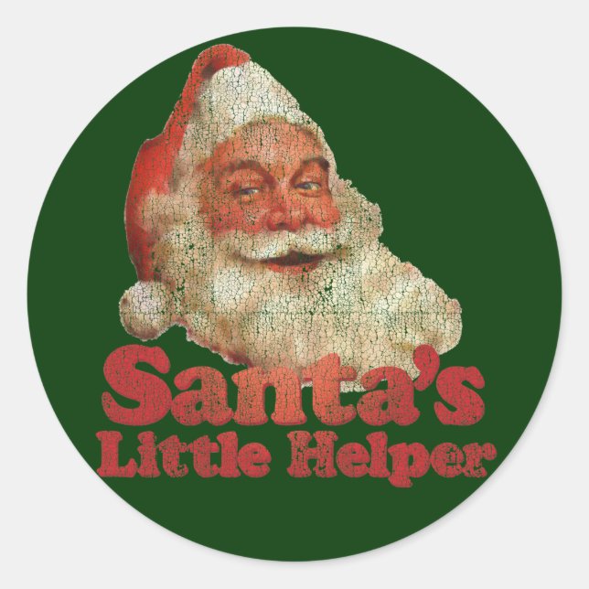 Sticker Rond Père Noël Little Helper (Devant)