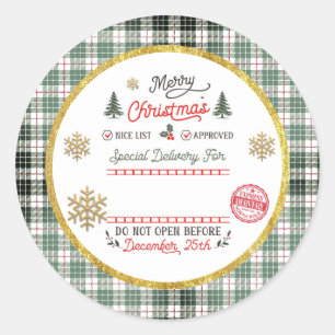 Sticker Rond Père Noël livré spécialement par le pôle Nord pers