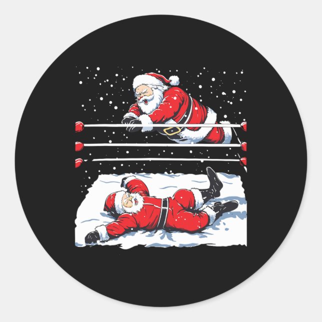 Sticker Rond Père Noël lutteur lutteur lutteur lutteur Noël Noë (Devant)