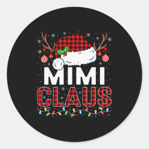 Sticker Rond Père Noël Mimi Claus Famille Éclairages de Noël Co