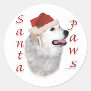 Sticker Rond Père Noël Paws dans les Pyrénées