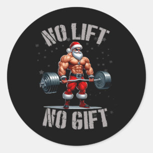 Sticker Rond Père Noël Poids Sans Ascenseur Pas De Cadeau Bodyb
