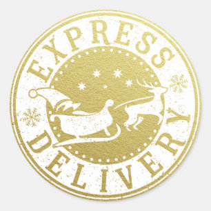 Sticker Rond père Noël pôle nord express livraison secret class
