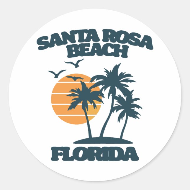 Sticker Rond Père Noël Rosa Beach Floride (Devant)