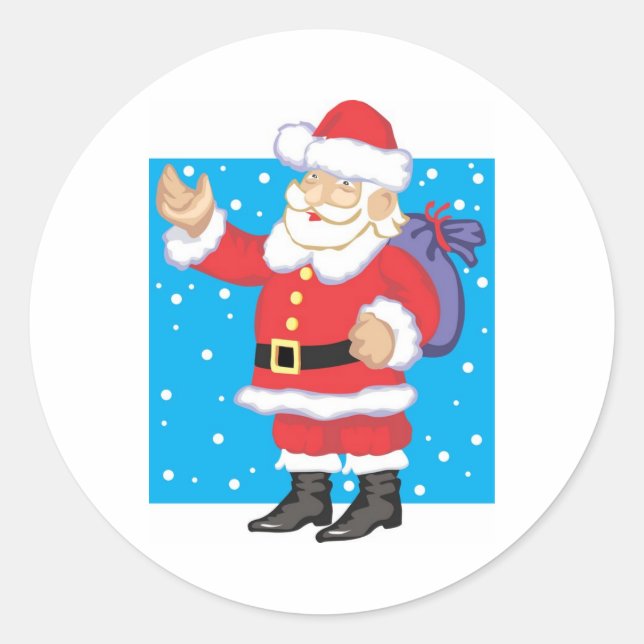 Sticker Rond Père Noël souriant (Devant)