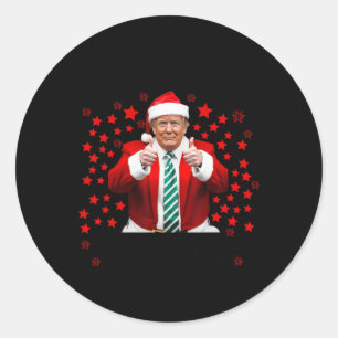 Sticker Rond Père Noël Trump Danse Trump Le retour de Noël de T