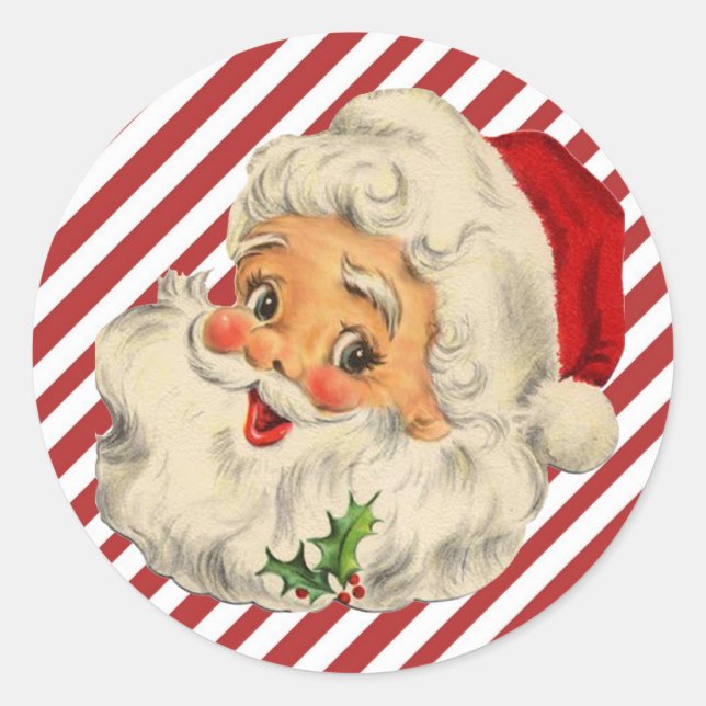 Sticker Rond Père Noël vintage (Devant)