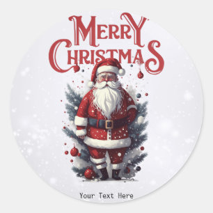 Sticker Rond Père Noël vintage