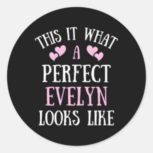 Sticker Rond Perfect Evelyn Pour Nom