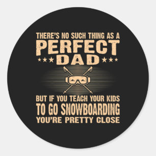 Sticker Rond Perfect Papa Enseigner aux enfants Fête des pères 
