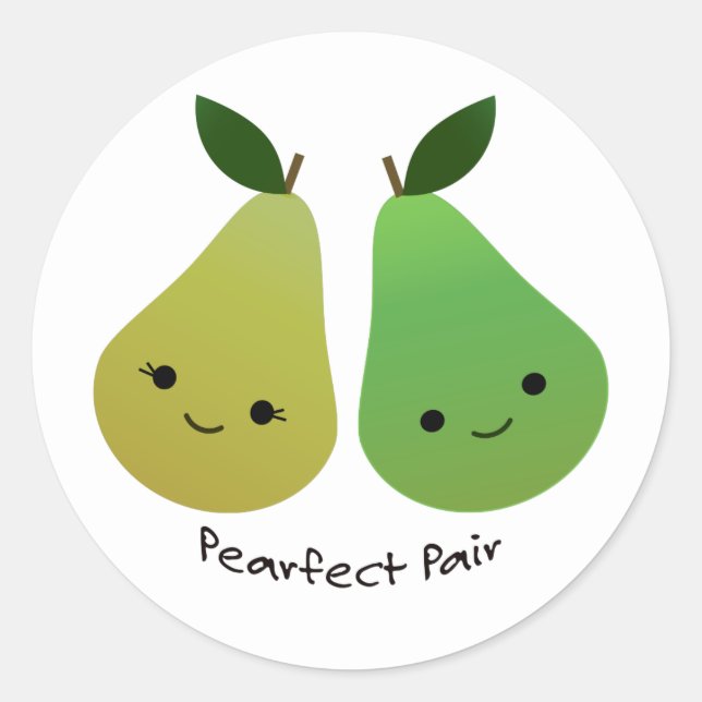 Sticker Rond Perfect Pear Kawaii Pears (Devant)