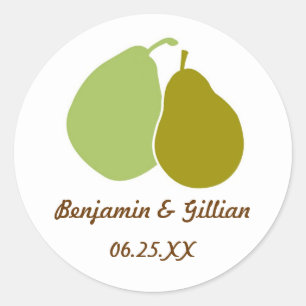 Sticker Rond Perfect poire vert mariage faveur nom tag étiquett
