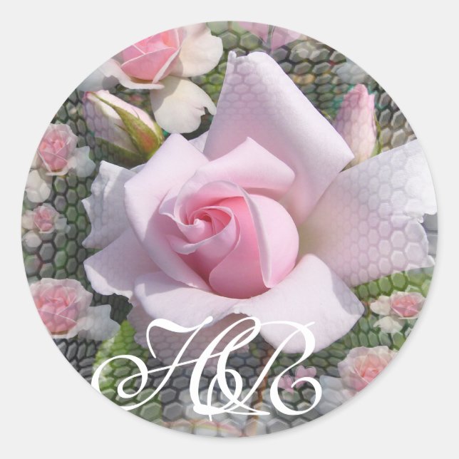 Sticker Rond Perfection rose ~ Sticker/ Sceller d'enveloppe #2 (Devant)